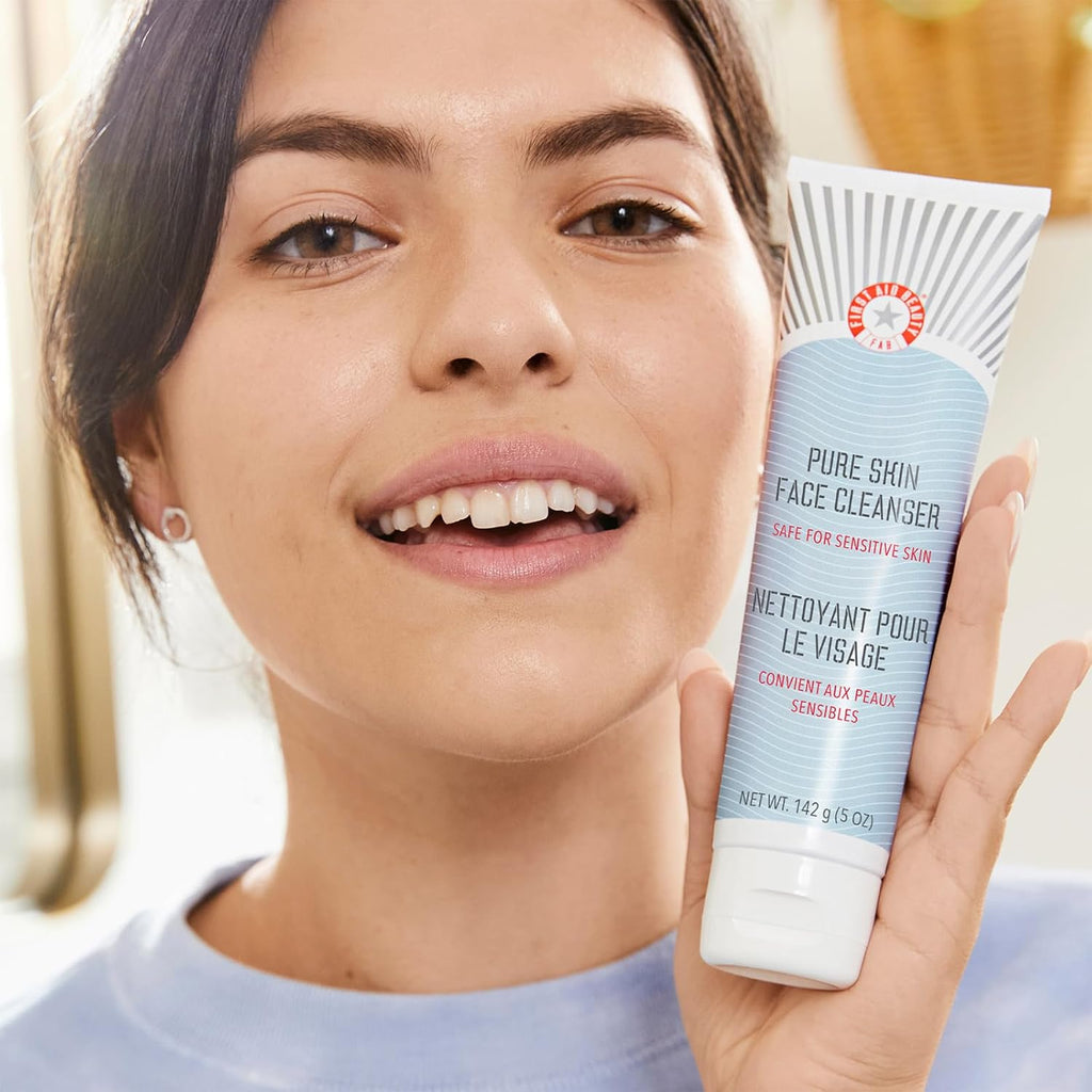 Pure Skin Face Cleanser, Sensitive Skin Cream Cleanser with Antioxidant Booster, 5 Oz. (Pack of 2)